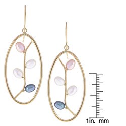14k Gold Multi-colored Zen Pearl Drop Earrings