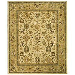 Handmade Heirloom Ivory/ Gold Wool Rug (9' x 12')