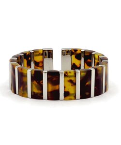 Magnetic Faux-tortoise Designer Cuff