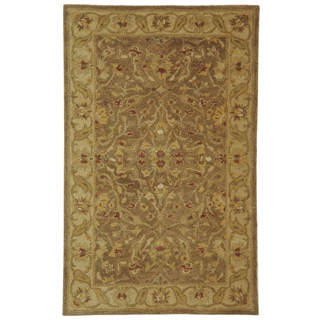 Handmade Antiquities Treasure Brown/ Gold Wool Rug (3' x 5')