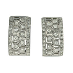 18k White Gold 1/2ct TDW Diamond Hoop Earrings (H-I, SI1)