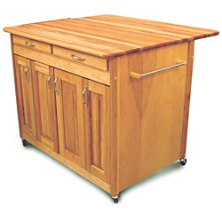 Super Island Plus with Raised Panel Doors & Drop Leaf