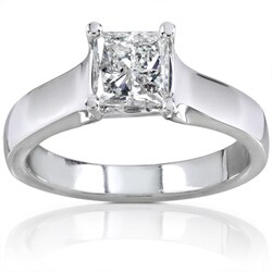 14k Gold 1ct TDW Princess Diamond Solitaire Ring (H-I, I1-I2)