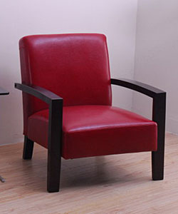 Roadster Burnt Red Leather Lounge Chair.