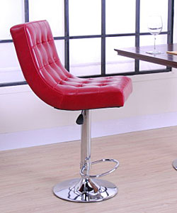 Chicago Burnt Red Leather Barstool