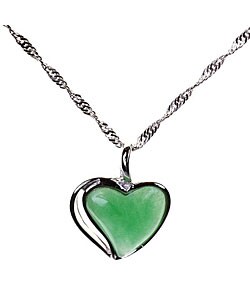 Handmade Sterling Silver Jade Heart Pendant