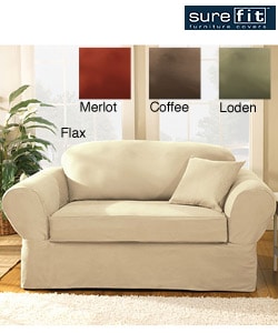 Sure Fit 2-piece Supreme Twill Loveseat Slipcover