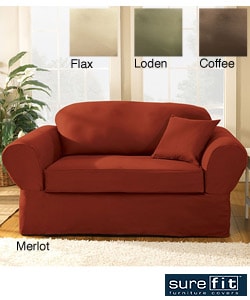Sure Fit 2-piece Supreme Twill Sofa Slipcover
