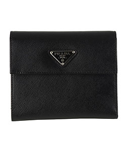 Prada Leather Tri-Fold Wallet with Coin Pocket