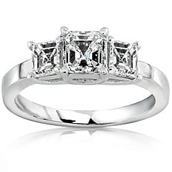 14k Gold 1ct TDW Asscher Diamond Engagement Ring