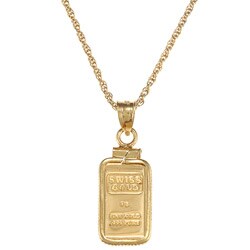 American Coin Treasures 1-gram Gold Ingot Pendant Necklace