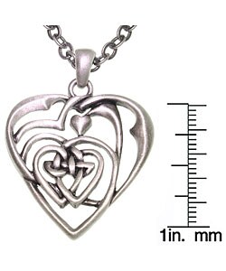 Pewter Heart Medallion Necklace