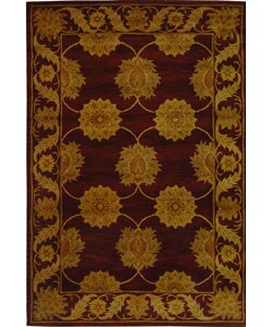 Handmade Heritage Mahal Red Wool Rug (6' x 9')