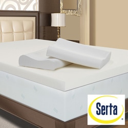 Serta 4 Inch Dual Layer Memory Foam Mattress Topper