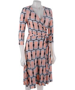 Max & Cleo Geometric Print Wrap Dress
