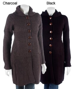 Talie Women's Long Sleeve Hooded Sweater Coat - Overstock Shopping
