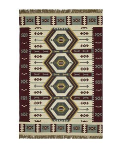 Hand-woven Kuber Flatweave Wool Rug (5' x 8')