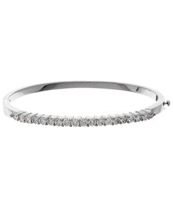 14k White Gold 2ct TDW Diamond Bangle (H-I, SI2)
