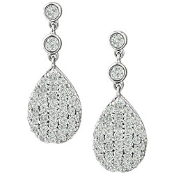 14k White Gold 1ct TDW Diamond Pave Earrings (G-H, I1)