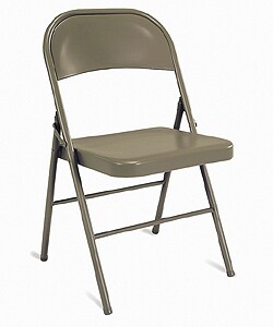 Taupe Steel Folding Chairs (Set of 4)