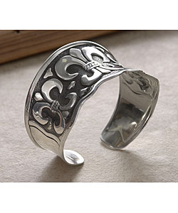 Sterling Silver Fleur de Lis Cuff Bracelet (Mexico)