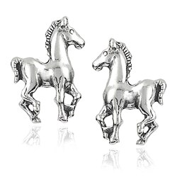Tressa Sterling Silver Prancing Horse Stud Earrings