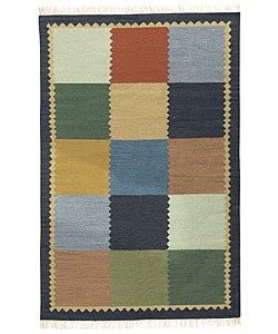 Hand-woven Elite Wool Flat-weave Rug (5' x 8')
