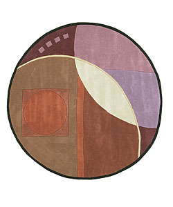 Elite Contemporary Handmade Wool Rug (6' Round)