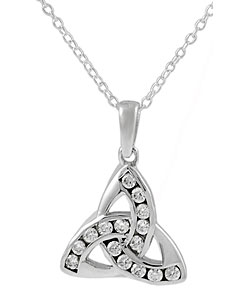 Sterling Silver CZ Celtic Knot Necklace