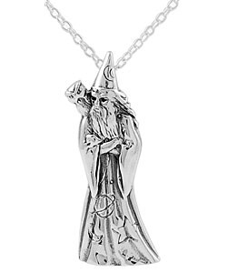 Sterling Silver Wizard and Owl Necklace