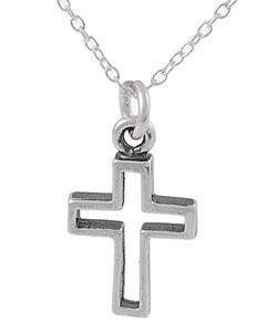 Sterling Silver Cut-out Cross Necklace
