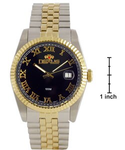 Nexus Men's Sport-style Black Dial Two-tone Watch