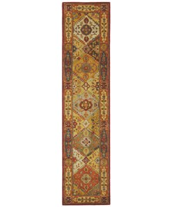 Handmade Diamond Bakhtiari Multi/ Red Wool Runner (2'3 x 10')