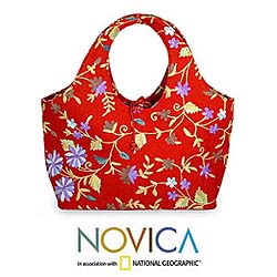 'Aari Floral' Wool  Handbag (India)