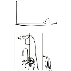 Chrome Complete Clawfoot Tub and Shower Package