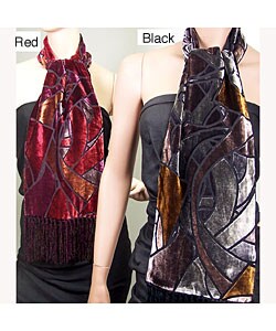 Symphony Designs Printed Velvet Burnout Scarf (Pack of 2)