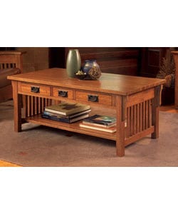 Solid Oak Mission Coffee Table
