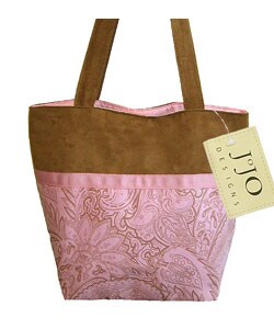 Jo Jo Designs Pink and Chocolate Microsuede Handbag