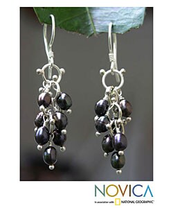 'Exotic' Pearl Earrings (Indonesia)