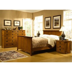 bedroom sets 4 piece
 on Mission Solid Oak 4-piece Queen Bedroom Set w/ 12 Drawer Chest ...