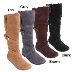 Bamboo by Journee Lined Microsuede Fashion Boots