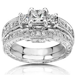 14k White Gold 1ct TDW Diamond Bridal Rings Set (HI, I1-I2)
