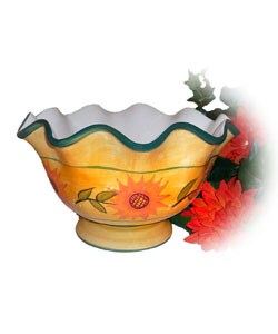 Sunflower Garden Hand-painted Fruit Bowl