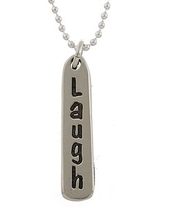 Charming Life Sterling Silver 'Laugh' Word Charm Necklace