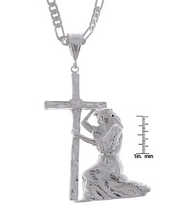 14k Gold Overlay Jesus with Cross Hip Hop Necklace
