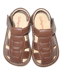 'Squeakies' Baby and Toddler Brown Sandals