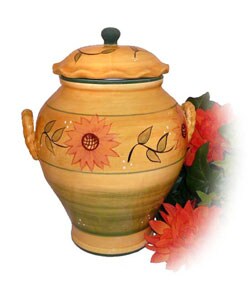 Sunflower Garden Handpainted Large Cookie Jar
