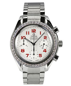 Omega Women's Small Black Dial Diamond Watch | Overstock.com