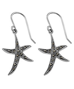 Sterling Silver and Marcasite Starfish Earrings
