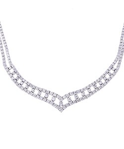 14k White Gold 22ct TDW Diamond Necklace